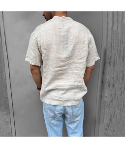 Men's Linen Solid Color Comfortable Casual Shirt Pullover