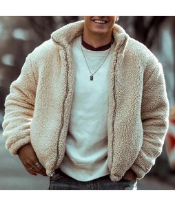 Men's Plush Thermal Zip-Up Jacket