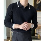 Simple pel Contrast Color Knit Polo Shirt