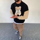 Bear Crew Neck Casual Sweatshirt