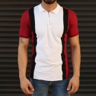 Mens Casual Stitching Contrast Printing Polo Shirt