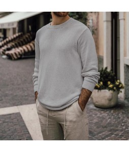 Men's Casual Solid Color Versatile Knit Sweater