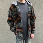 Men's Casual Check Hooded Jacket