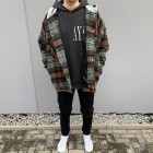 Men's Casual Check Hooded Jacket