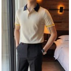 Summer mens short-sleeved knit POLO shirt