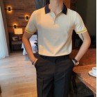 Summer mens short-sleeved knit POLO shirt