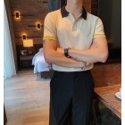 Summer mens short-sleeved knit POLO shirt