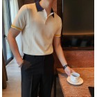 Summer mens short-sleeved knit POLO shirt