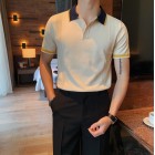 Summer mens short-sleeved knit POLO shirt