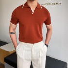 Gentlemens pin knitted polo shirt