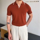 Gentlemens pin knitted polo shirt