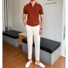 Gentlemens pin knitted polo shirt