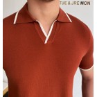 Gentlemens pin knitted polo shirt