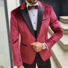 Mens Casual Business Velvet Bzer Jacket