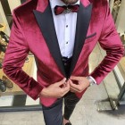 Mens Casual Business Velvet Bzer Jacket