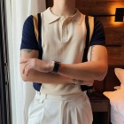 Summer Short Sleeved Knit POLO Shirt Man