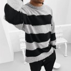 Men's Simple Oversized Casual Striped Sweater