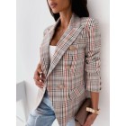 Long-sleeved Double-breasted Pid Print Suit Jacket