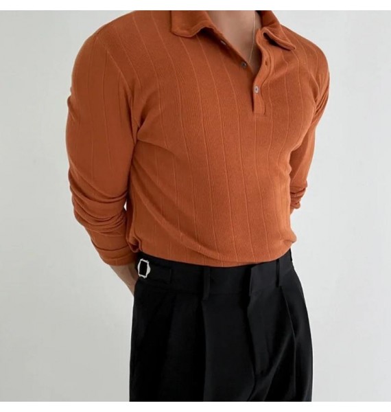 Men's  Casual Knit Polo Shirt