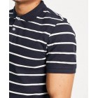 Striped Navy Blue Short-sleeved Polo Shirt