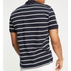 Striped Navy Blue Short-sleeved Polo Shirt