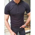 Mens pel Short Sleeve POLO Shirt Solid Color Slim Knit Sw