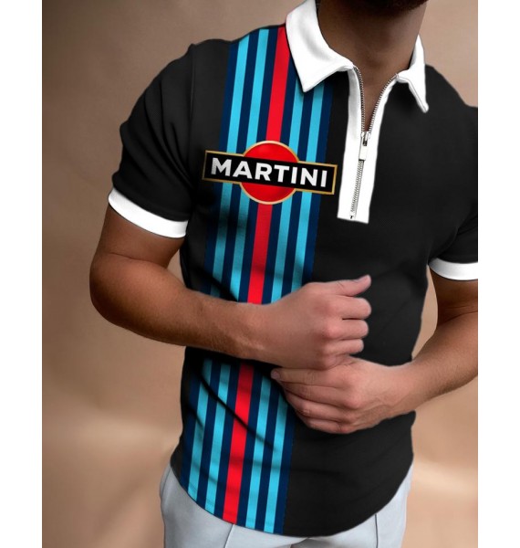 Martini Colorblock Short-sleeved Polo Shirt