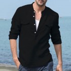 Men's Casual Long Sleeve Henley Shirt