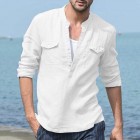 Men's Casual Long Sleeve Henley Shirt