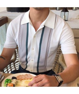 Gentleman single-breasted polo shirt