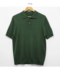 Men's Casual Knitted Striped Polo shirt