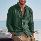 Casual pel Cotton Linen Loose Casual Retro Men's Shirt