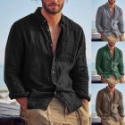 Casual pel Cotton Linen Loose Casual Retro Men's Shirt