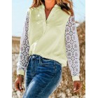 ce Long Sleeve Colorblock Casual Blouse