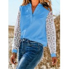 ce Long Sleeve Colorblock Casual Blouse