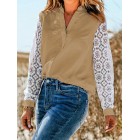 ce Long Sleeve Colorblock Casual Blouse