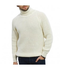 Men's Warm Solid Color Turtleneck Pullover Sweater