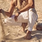 Mens Beach Linen Casual Pants