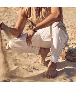 Mens Beach Linen Casual Pants