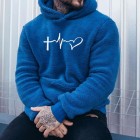 Cross Embroidered mb Velvet Hooded Sweatshirt