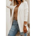 Casual Solid Color Long-sleeved Bzers Top