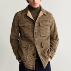 Mens Fashion Casual Double-sided Woolen Houndstooth Jacket