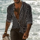 Casual holiday polka dot print men's shirt