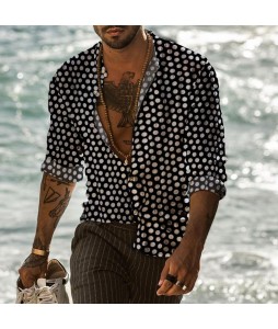 Casual holiday polka dot print men's shirt