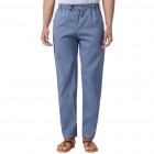 Men's Solid Color Cotton Linen Loose Casual Sports Pants