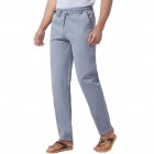 Men's Solid Color Cotton Linen Loose Casual Sports Pants