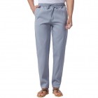 Men's Solid Color Cotton Linen Loose Casual Sports Pants