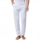 Men's Solid Color Cotton Linen Loose Casual Sports Pants