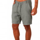 Men's Casual Solid Color Cotton Linen Shorts