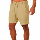 Men's Casual Solid Color Cotton Linen Shorts